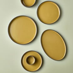 Kava Porcelain Yellow Presentation Plate 18cm/7" (Pack of 6)
