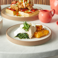 GenWare Kava White Stoneware Raw Walled Plate 18cm/7" (Pack of 6)