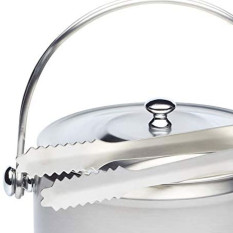 BarCraft Stainless Steel Ice Bucket with Lid & Tongs