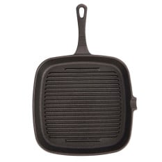 KitchenCraft Cast Iron Grill Pan Square Ribbed 23cm/9"