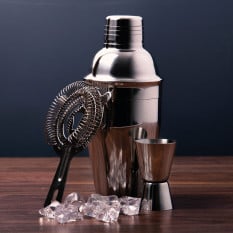 BarCraft Stainless Steel Three Piece Cocktail Gift Set