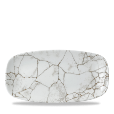 Churchill Studio Prints Kintsugi Grey Oblong Plate 11.75x6 Inch (Pack of 12)