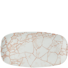 Churchill Studio Prints Kintsugi Coral Chefs Oblong Plate 15.3 x 29.8cm/6 x 11.75" (Pack of 12)