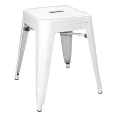 Bolero Bistro Steel Low Stool White (Pack of 4)