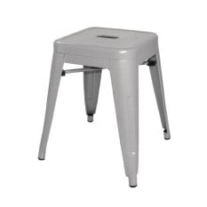 Bolero Bistro Steel Low Stool Galvanised (Pack of 4)