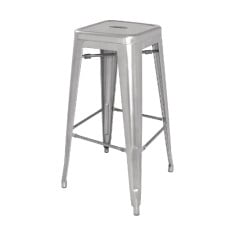 Bolero Bistro Steel High Stool Galvanised (Pack of 4)