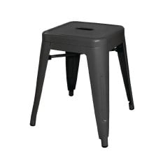 Bolero Bistro Steel Low Stool Black (Pack of 4)