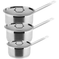 Lacor Eco Chef 3 Piece Stainless Steel Induction Saucepan Set