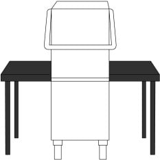Pass Through Entry/Exit Table 600mm Straight Bundle
