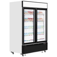 Tefcold LGC5000 White Upright Glass Double Door Fridge Merchandiser 1108 Litre