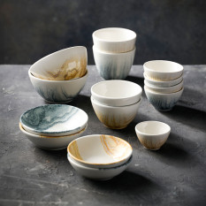 Churchill Tide Gold Contour Shallow Bowl 13cm/5.25" 260ml/9oz (Pack of 12)