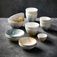 Churchill Tide Black Contour Shallow Bowl 11.6cm/4.6" 200ml/7oz (Pack of 12)