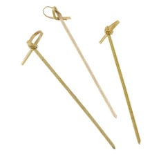 Bamboo Looped Skewers Wooden Cocktail Sticks 12cm Pack of 100