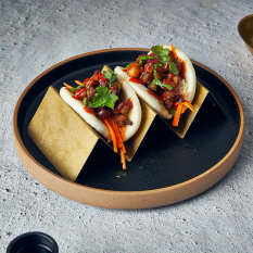 GenWare Kava Black Stoneware Raw Walled Plate 25cm/10" (Pack of 6)