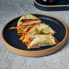GenWare Kava Black Stoneware Raw Walled Plate 18cm/7" (Pack of 6)