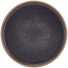 GenWare Kava Black Stoneware Raw Walled Plate 18cm/7" (Pack of 6)