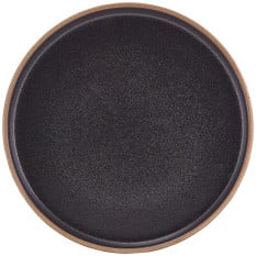 GenWare Kava Black Stoneware Raw Walled Plate 25cm/10" (Pack of 6)