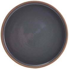 GenWare Kava Dark Grey Stoneware Raw Walled Plate 18cm/7" (Pack of 6)