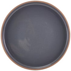 GenWare Kava Dark Grey Stoneware Raw Walled Plate 20cm/8" (Pack of 6)