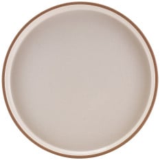 GenWare Kava White Stoneware Raw Walled Plate 25cm/10" (Pack of 6)