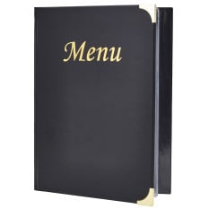 A5 Menu Holder Black 8 Pages