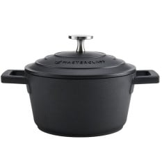MasterClass Cast Aluminium Black Casserole Dish 16cm/6.2" 1.4 Litre/49oz