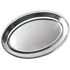 Oval Meat Flat Stainless Steel 30 x 21cm/12 x 8.25"