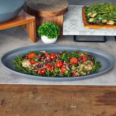 Grey Copenhagen Oval Melamine Dish 55 x 27.5cm/21.5 x 11"