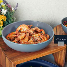 Grey Copenhagen Melamine Bowl 28 x 7.5cm/11 x 3" (Pack of 4)