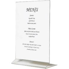Acrylic Menu Holder Freestanding Double Sided A4 Size