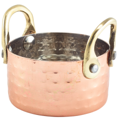 Mini Hammered Copper Casserole Dish 7.5 x 4cm (Pack of 12)