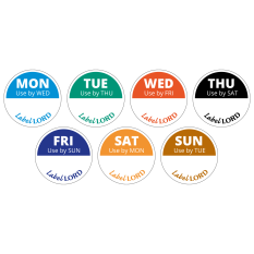 Day Food Rotation Use By Labels Round Complete Set 7 Days 20mm