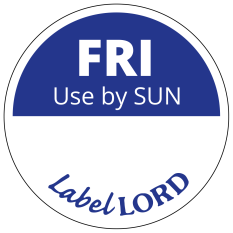 Day Dot Round Label Fri Use By Sun (Roll of 500)