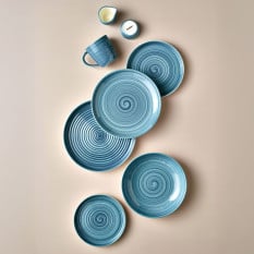 Miro Porcelain Blue Coupe Plate 24cm/9.5" (Pack of 6)