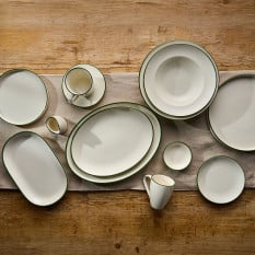Modest Green Double Well Saucer 16cm/6.25" (Pack of 12)