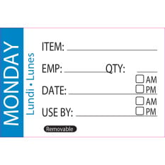 Buzz DY011 Stock Rotation Labels - Monday Box 500