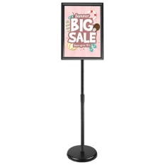 Freestanding Pedestal Snap Frame Post Menu Sign A3 Black