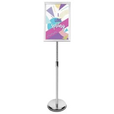 Freestanding Pedestal Snap Frame Post Menu Sign A3 Silver