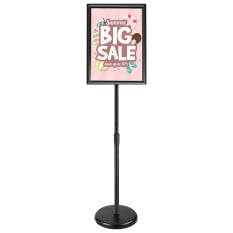 Freestanding Pedestal Snap Frame Post Menu Sign A4 Black