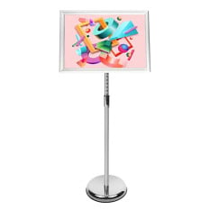Freestanding Pedestal Snap Frame Post Menu Sign A4 Silver