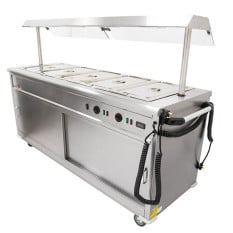 Parry MSB18G Mobile Servery Unit with Bain Marie Top and Gantry 1955mm