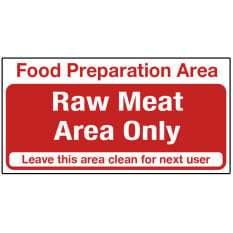 Catering Sign - Raw Meat Area