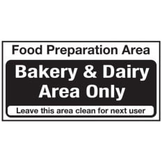 Catering Sign - Bakery & Dairy Area