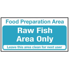 Catering Sign - Raw Fish Area