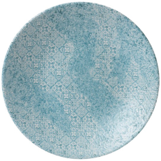 Churchill Vintage Prints Med Tiles Aquamarine Deep Coupe Plate 28.1cm/11" (Pack of 12)