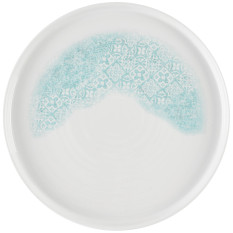 Churchill Vintage Prints Med Tiles Aquamarine Walled Plate 26cm/10" (Pack of 6)