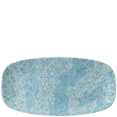 Churchill Vintage Prints Med Tiles Aquamarine Chefs Oblong Plate 18.9 x 35.5cm/7.44 x 13.94" (Pack of 6)