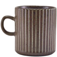 Terra Porcelain Black Fluted Mug 320ml/11.25oz (Pack of 6)