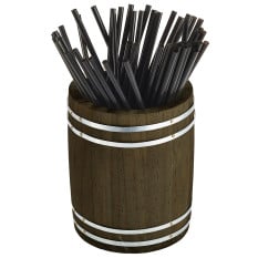 Miniature Wooden Barrel Cutlery Holder 11.5 x 13.5cm