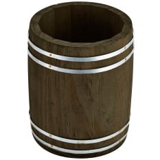 Miniature Wooden Barrel Cutlery Holder 11.5 x 13.5cm